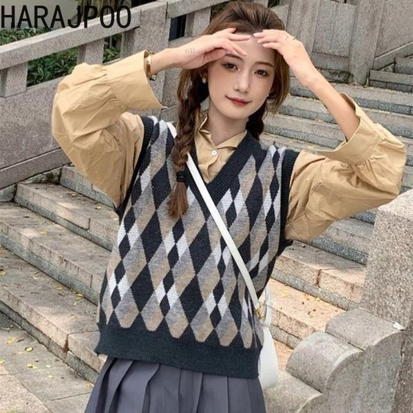 women's vests harajpoo female preppy style girl retro diamond plaid sweater argyle women autumn sleeveless waistcoat knitted tank top, Black;white
women's vests harajpoo female preppy style girl retro diamond plaid sweater argyle women autumn sleeveless waistcoat knitted tank top, Black;white