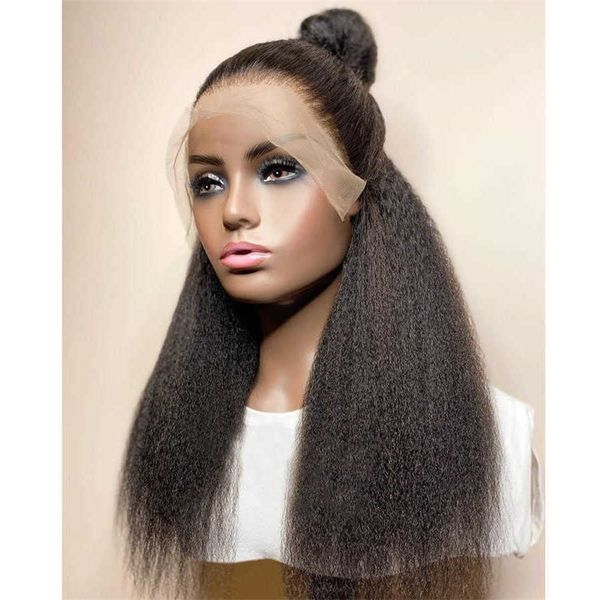 straight glueless curly kinky yaki jet black synthetic lace front wigs for women middle ratio cosplay wig daily wig heat resis, Black;brown
straight glueless curly kinky yaki jet black synthetic lace front wigs for women middle ratio cosplay wig daily wig heat resis, Black;brown