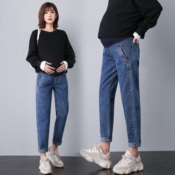 maternity bottoms 537# autumn fashion stretch blue denim straight jeans elastic waist belly casual pants clothes for pregnant women, White
maternity bottoms 537# autumn fashion stretch blue denim straight jeans elastic waist belly casual pants clothes for pregnant women, White
