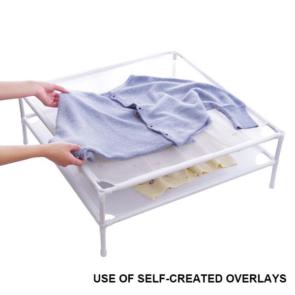

laundry bags balcony mesh drying rack stackable sweater net floor type multi-function single layer household lb