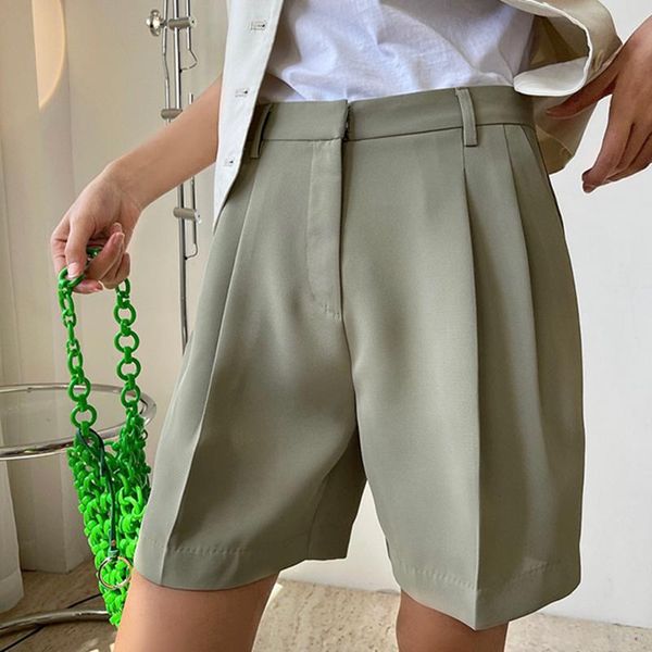 women's shorts 2021 summer elegant female loose high waist fashion solid color women casual quality ladies t227, White;black
women's shorts 2021 summer elegant female loose high waist fashion solid color women casual quality ladies t227, White;black