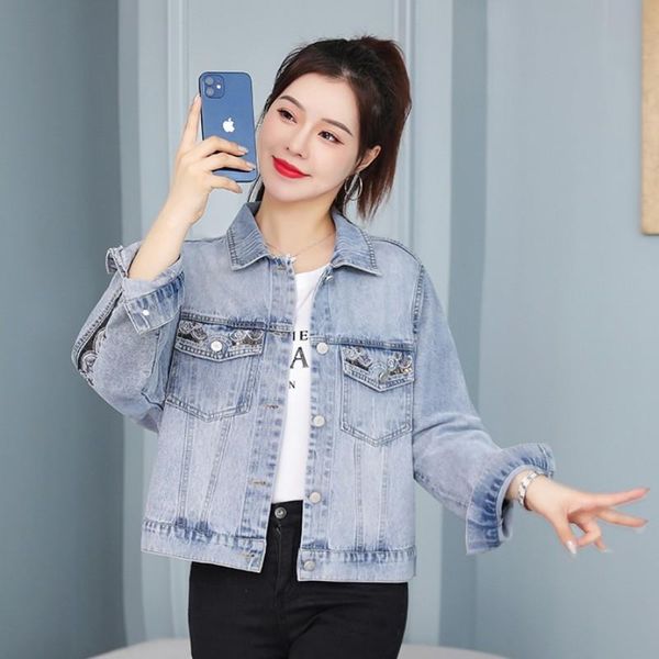 women's jackets 2021 spring autumn 3xl style women jacket beads embroidery denim slim outwear bomber loose coat, Black;brown
women's jackets 2021 spring autumn 3xl style women jacket beads embroidery denim slim outwear bomber loose coat, Black;brown