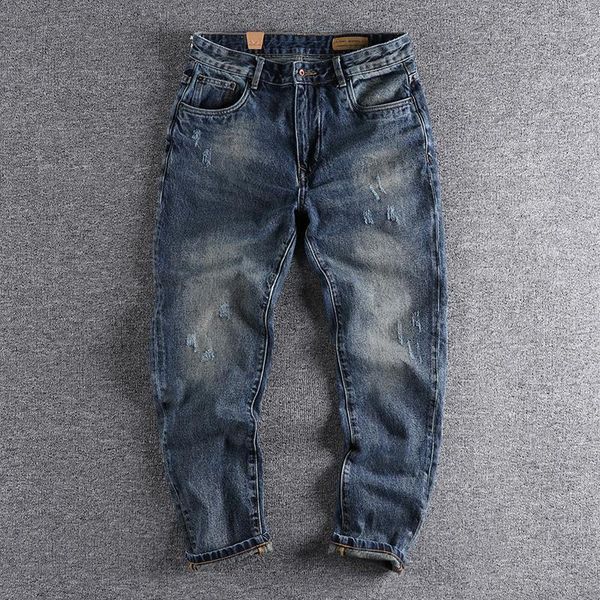 men's jeans dark american fashion slim fit small straight pants youth casual trouser simple designer boy wear 287, Blue
men's jeans dark american fashion slim fit small straight pants youth casual trouser simple designer boy wear 287, Blue