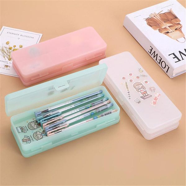 pencil cases double deck plastic case kawaii transparent frosted pencils box multifunctional storage stationery supplies
pencil cases double deck plastic case kawaii transparent frosted pencils box multifunctional storage stationery supplies