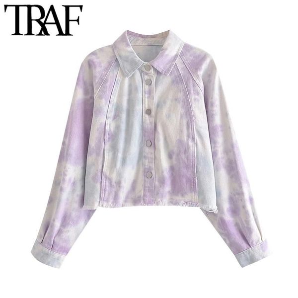 women's jackets traf women fashion frayed hem tie-dye cropped denim jacket vintage long sleeve pockets female outerwear chic, Black;brown
women's jackets traf women fashion frayed hem tie-dye cropped denim jacket vintage long sleeve pockets female outerwear chic, Black;brown
