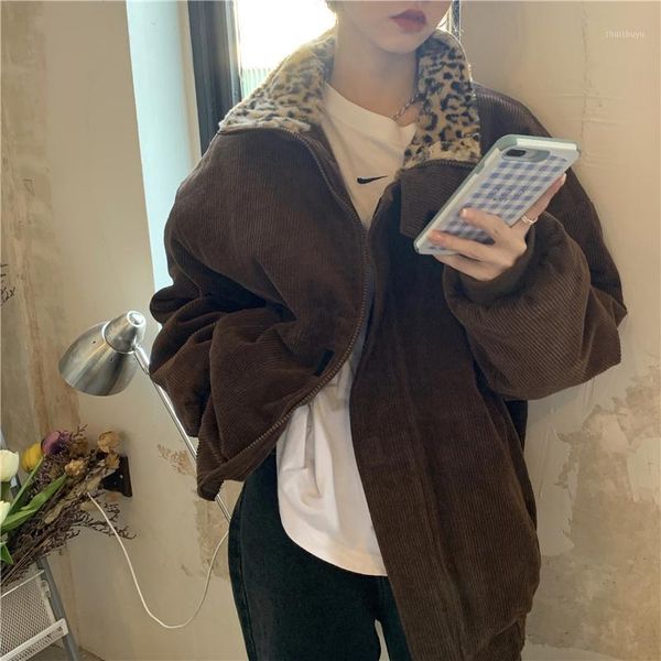 women's down & parkas 2021 winter leopard patchwork women coat corduroy warm loose casual jacket female outwear elegant, Black
women's down & parkas 2021 winter leopard patchwork women coat corduroy warm loose casual jacket female outwear elegant, Black