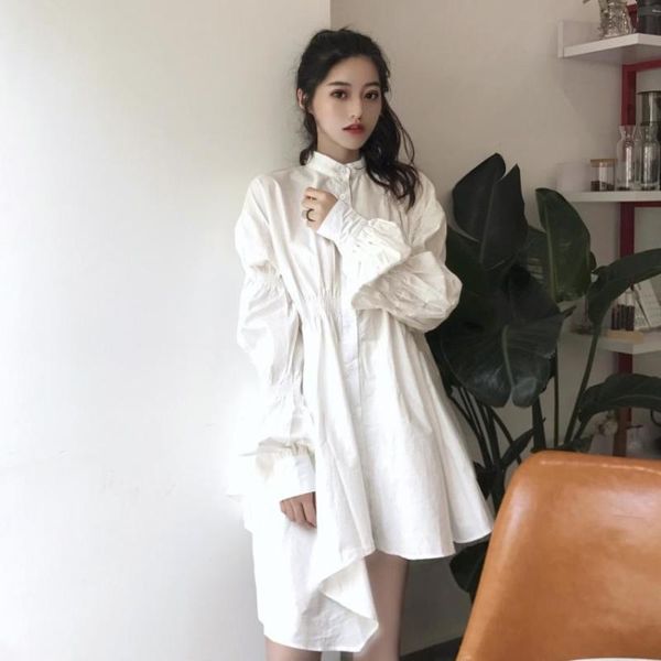 women's jackets korean shirt loose medium length long sleeve irregular white dress autumn women 2021, Black;brown
women's jackets korean shirt loose medium length long sleeve irregular white dress autumn women 2021, Black;brown