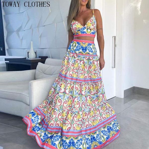 women's tracksuits women boho beach dress two piece set summer floral printed crop long maxi dresses, Gray
women's tracksuits women boho beach dress two piece set summer floral printed crop long maxi dresses, Gray