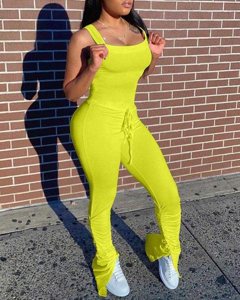 women fashion thick strap squre neck slim fit jumpsuits solid color casual long ronpers outfis ruched slit detail jumpsuit 210716, Black;white
women fashion thick strap squre neck slim fit jumpsuits solid color casual long ronpers outfis ruched slit detail jumpsuit 210716, Black;white