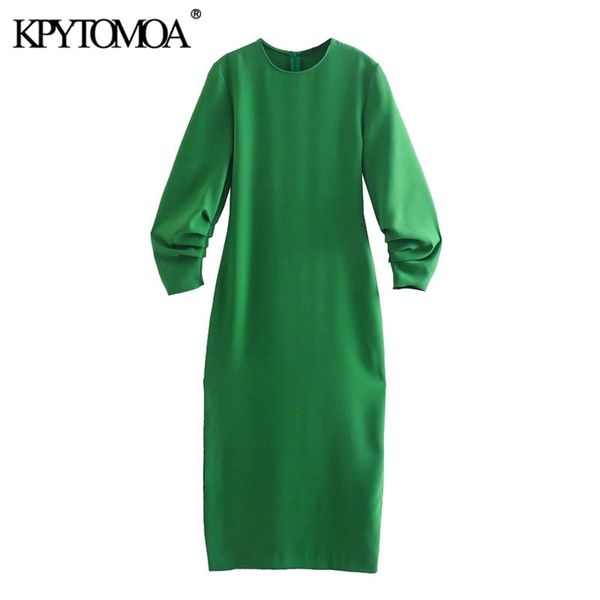 women chic fashion with gathered detail green midi dress vintage long sleeve back zipper female dresses vestidos 210420, Black;gray
women chic fashion with gathered detail green midi dress vintage long sleeve back zipper female dresses vestidos 210420, Black;gray
