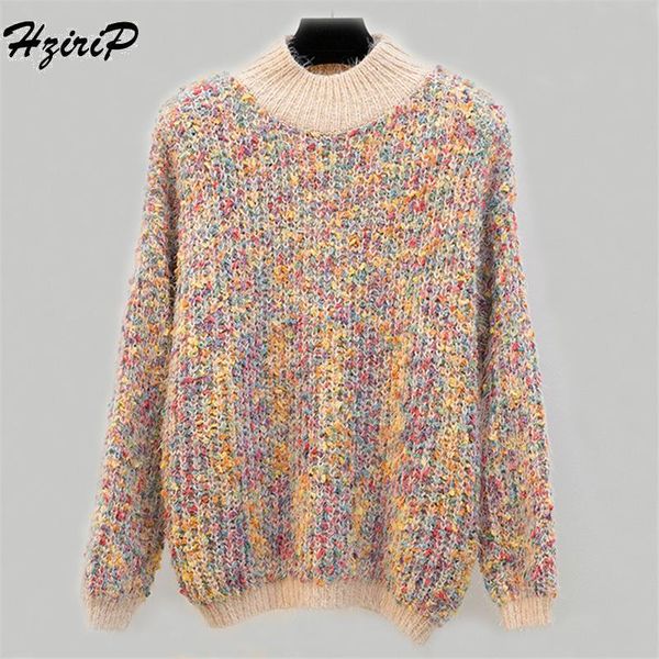 women's sweaters hzirip korea chic knitted short sweater autumn pullover women turtleneck multicolor soft loose casual femme clothing, White;black
women's sweaters hzirip korea chic knitted short sweater autumn pullover women turtleneck multicolor soft loose casual femme clothing, White;black