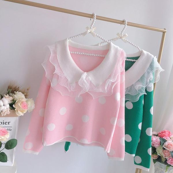 women's sweaters japanese kawaii soft girl sweater fairy doll collar net yarn lace dot mohair navy, White;black
women's sweaters japanese kawaii soft girl sweater fairy doll collar net yarn lace dot mohair navy, White;black