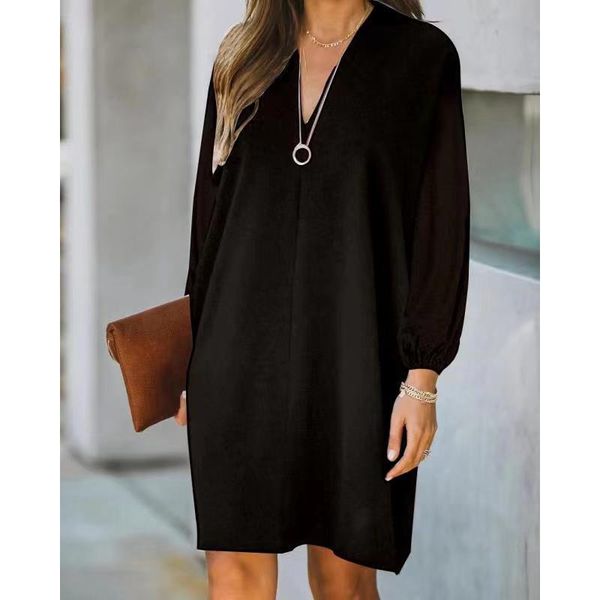 casual dresses long sleeve dress loose lantern knee-length spring/autumn solid color v-neck midi skirt, Black;gray
casual dresses long sleeve dress loose lantern knee-length spring/autumn solid color v-neck midi skirt, Black;gray