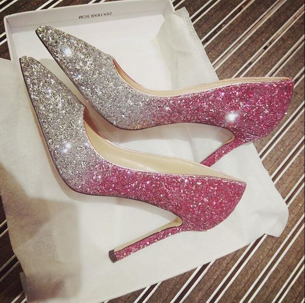 selling silver red gradient pumps women shoes bling gliiter wedding heels pointed toe sequin bride dress, Black
selling silver red gradient pumps women shoes bling gliiter wedding heels pointed toe sequin bride dress, Black