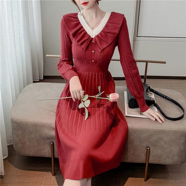 arrival knitted dress women retro french princess sweater elegant slim a-line long sleeve autumn winter party casual dresses, Black;gray
arrival knitted dress women retro french princess sweater elegant slim a-line long sleeve autumn winter party casual dresses, Black;gray