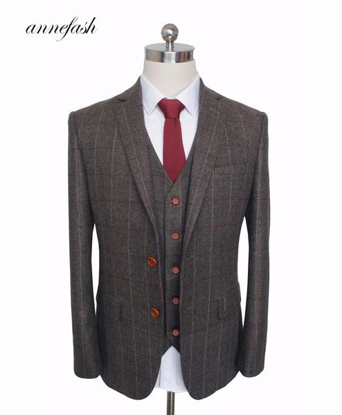 custom made woolen dark brown herringbone tweed british style mens suit tailor slim fit blazer wedding men 3pcs men's suits & blazers, White;black
custom made woolen dark brown herringbone tweed british style mens suit tailor slim fit blazer wedding men 3pcs men's suits & blazers, White;black