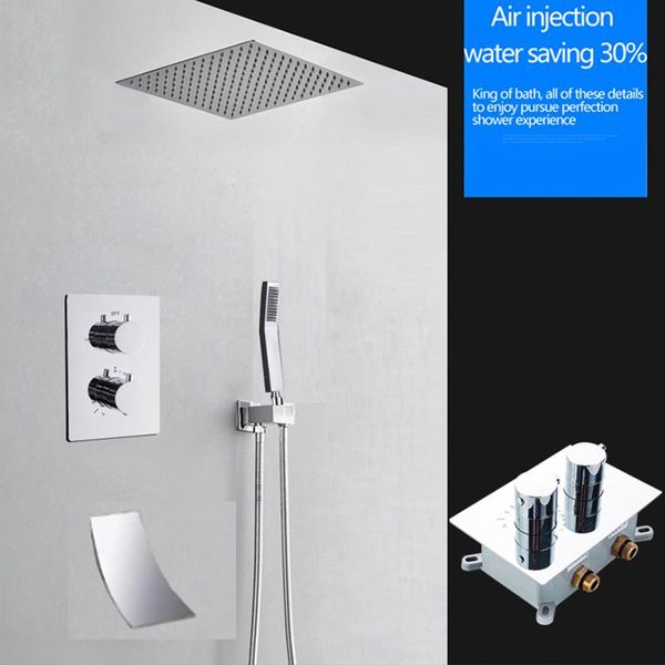inch shower thermostatic waterfall rain head solid brass bathroom faucet with/without arm sets
inch shower thermostatic waterfall rain head solid brass bathroom faucet with/without arm sets