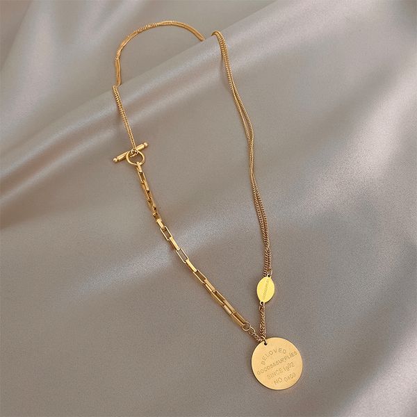 xianlan447 titanium steel letters round brand necklace female ins cold wind clavicle necklace luxury small temperament web celebri, Silver
xianlan447 titanium steel letters round brand necklace female ins cold wind clavicle necklace luxury small temperament web celebri, Silver
