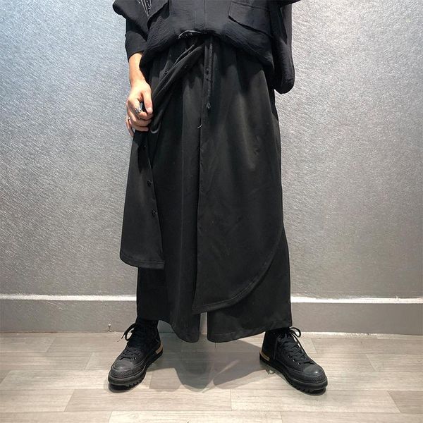 men's pants hairstylist singer classic dark layered design fashion brand casual large size wide leg skirt, Black
men's pants hairstylist singer classic dark layered design fashion brand casual large size wide leg skirt, Black