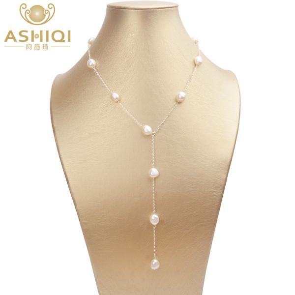 ashiqi real 925 sterling silver long chain necklace 8-9mm natural baroque freahwater pearl jewelry for women ladies gift
ashiqi real 925 sterling silver long chain necklace 8-9mm natural baroque freahwater pearl jewelry for women ladies gift