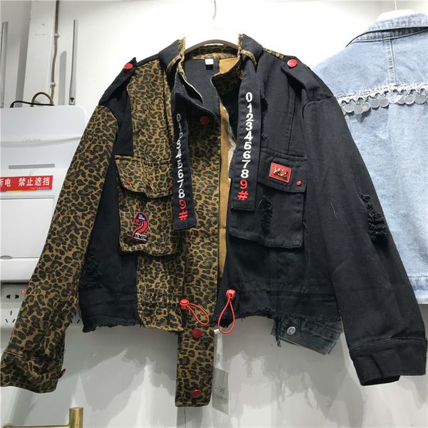 women's jackets personalized leopard denim women spring stand collar zipper loose-fit lettering jeans female outwear p4ri, Black;brown
women's jackets personalized leopard denim women spring stand collar zipper loose-fit lettering jeans female outwear p4ri, Black;brown