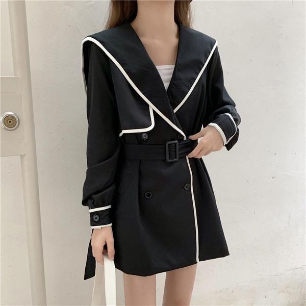 women's trench coats causal balck autumntrench coat women elegant gothic sweet female hajaruku casual streetwear korean belt 2021, Tan;black
women's trench coats causal balck autumntrench coat women elegant gothic sweet female hajaruku casual streetwear korean belt 2021, Tan;black