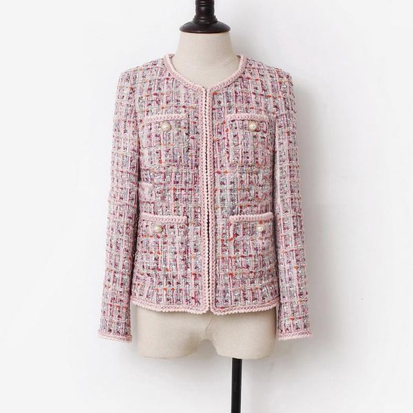 women's jackets tweed pink plaid jacket autumn / winter short small fragrance wind long sleeve business ladies one piece, Black;brown
women's jackets tweed pink plaid jacket autumn / winter short small fragrance wind long sleeve business ladies one piece, Black;brown