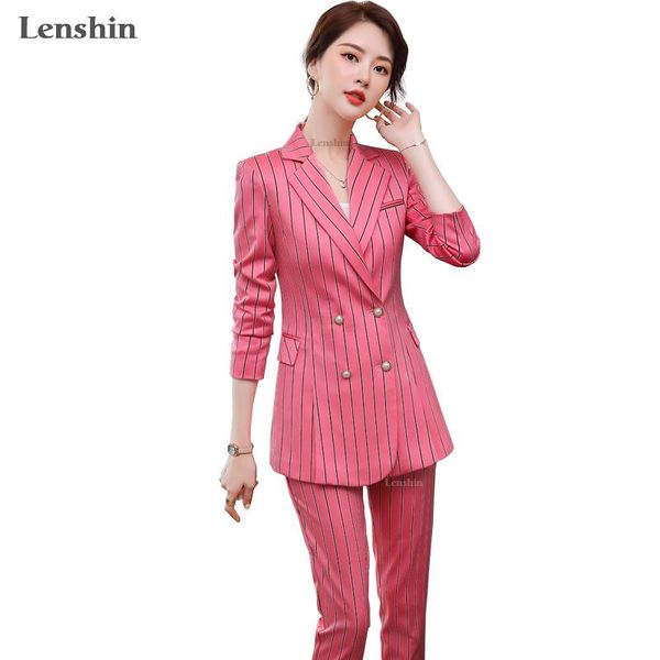 lenshin 2 piece set women clothes fashion striped blazer and pants double breasted office lady ol style formal uniform suits women's tw, White
lenshin 2 piece set women clothes fashion striped blazer and pants double breasted office lady ol style formal uniform suits women's tw, White