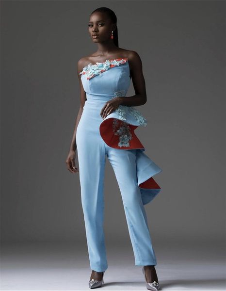 modern jumpsuits evening dresses with 3d floral appliqued lace tiered satin chic formal prom dress slim fit custom made sleeveless party gow, Black;red
modern jumpsuits evening dresses with 3d floral appliqued lace tiered satin chic formal prom dress slim fit custom made sleeveless party gow, Black;red