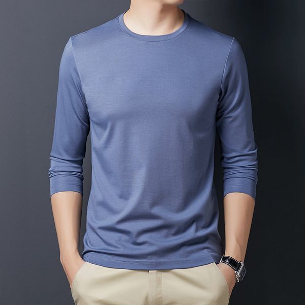2021 spring autumn solid color young and middle-aged t-shirt men's round neck long sleeve mercerized cotton bottomed, Black
2021 spring autumn solid color young and middle-aged t-shirt men's round neck long sleeve mercerized cotton bottomed, Black
