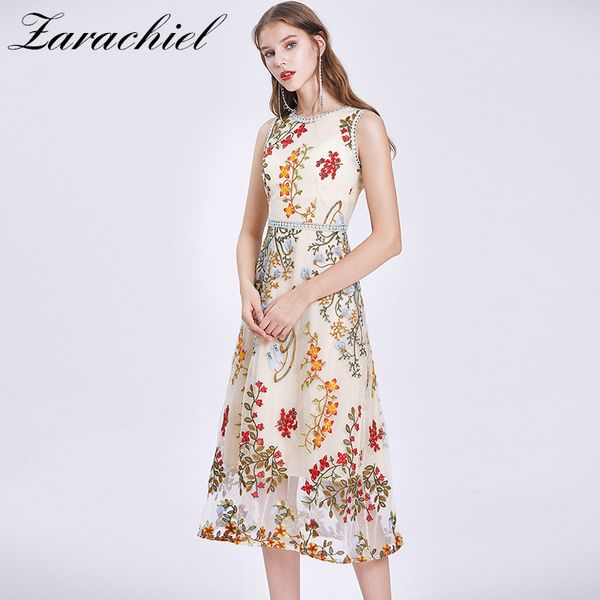 women summer elegant overlay flower embroidery dress female sleeveless tank a-line robe femme designer mesh party vestidos 210416, Black;gray
women summer elegant overlay flower embroidery dress female sleeveless tank a-line robe femme designer mesh party vestidos 210416, Black;gray