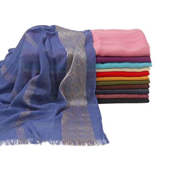 scarves cotton hijab scarf women muslim head gold thread solid color shawls and wraps headband pashmina female foulard, Blue;gray
scarves cotton hijab scarf women muslim head gold thread solid color shawls and wraps headband pashmina female foulard, Blue;gray