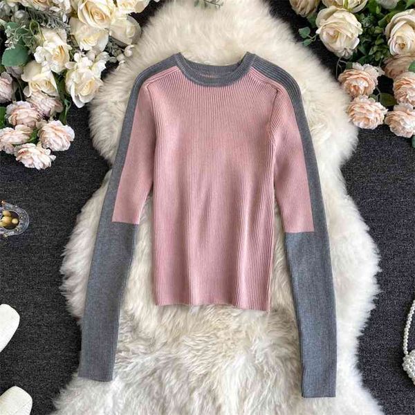 women's spring autumn sweater korean style contrast stitching long-sleeved bottoming all-match knitted s ll133 210506, White
women's spring autumn sweater korean style contrast stitching long-sleeved bottoming all-match knitted s ll133 210506, White
