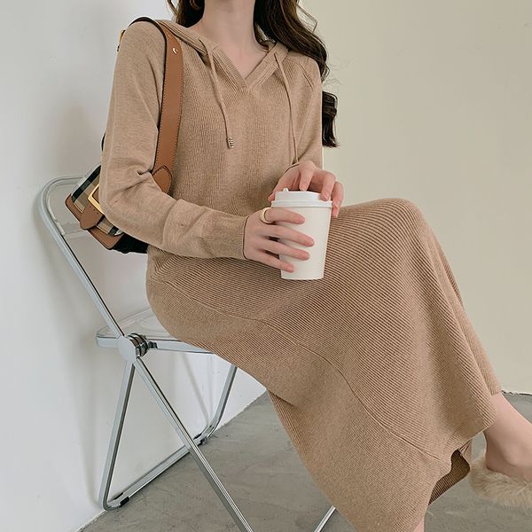 gkfnmt women dress long maxi hoddies oversize dress autumn winter women pullover sweater dress casual knit midi pull vestidos, Black;gray
gkfnmt women dress long maxi hoddies oversize dress autumn winter women pullover sweater dress casual knit midi pull vestidos, Black;gray