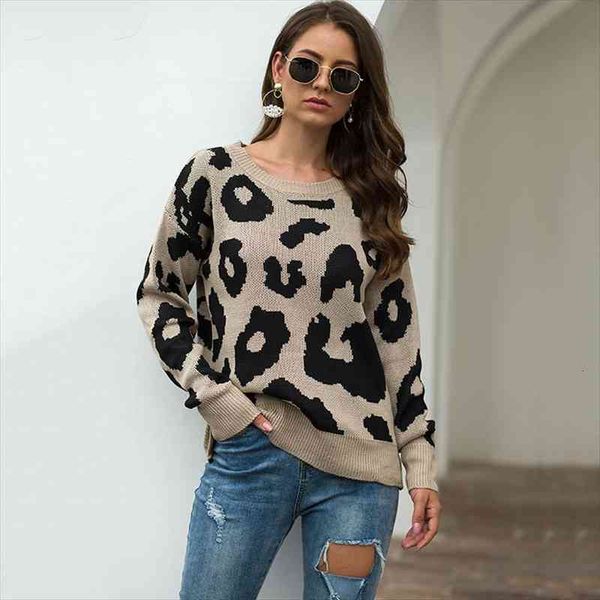 women pullover leopard print casual sweaters europe warm round neck loose winter clothes vestidos mmy77015, White;black
women pullover leopard print casual sweaters europe warm round neck loose winter clothes vestidos mmy77015, White;black