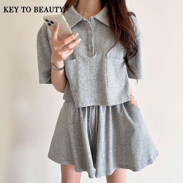 women's tracksuits key to beauty women two piece suit lapel collar short sleeve pants loose casual 2021 spring summer fashion ktb960, Gray
women's tracksuits key to beauty women two piece suit lapel collar short sleeve pants loose casual 2021 spring summer fashion ktb960, Gray