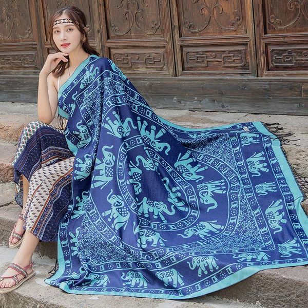 scarves autumn winter ethnic cashmere pashmina scarf oversized travel shawl thickened square female thick blanket wraps 140*140cm, Blue;gray
scarves autumn winter ethnic cashmere pashmina scarf oversized travel shawl thickened square female thick blanket wraps 140*140cm, Blue;gray