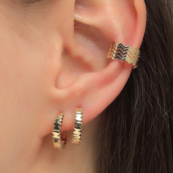 hoop & huggie minimalist gold color wave circle earring set for women fashion beads climb cartilage huggies statement jewelry, Golden;silver
hoop & huggie minimalist gold color wave circle earring set for women fashion beads climb cartilage huggies statement jewelry, Golden;silver