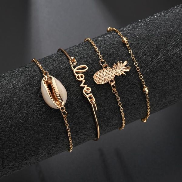 charm bracelets gereit 4pcs/set bohemian shell letter set for women chain & link pineapple bracelet bangles female jewelry, Golden;silver
charm bracelets gereit 4pcs/set bohemian shell letter set for women chain & link pineapple bracelet bangles female jewelry, Golden;silver