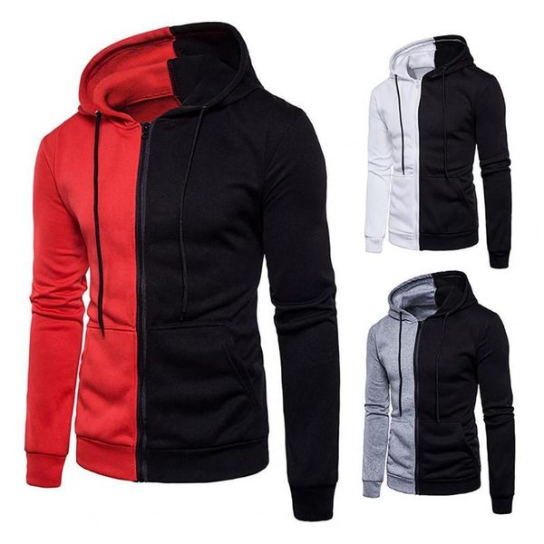 men's hoodies & sweatshirts 80%hooded zipper closure men jacket patchwork long sleeve drawstring side pockets sweatshirt male clothing, Black
men's hoodies & sweatshirts 80%hooded zipper closure men jacket patchwork long sleeve drawstring side pockets sweatshirt male clothing, Black