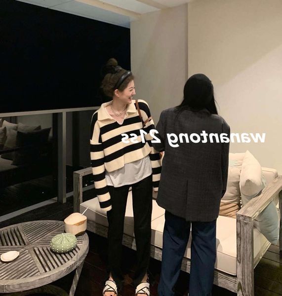 women's jackets coats urchin jiangyuan road vv striped sweater 2021 loose lov ysqr, Black;brown
women's jackets coats urchin jiangyuan road vv striped sweater 2021 loose lov ysqr, Black;brown