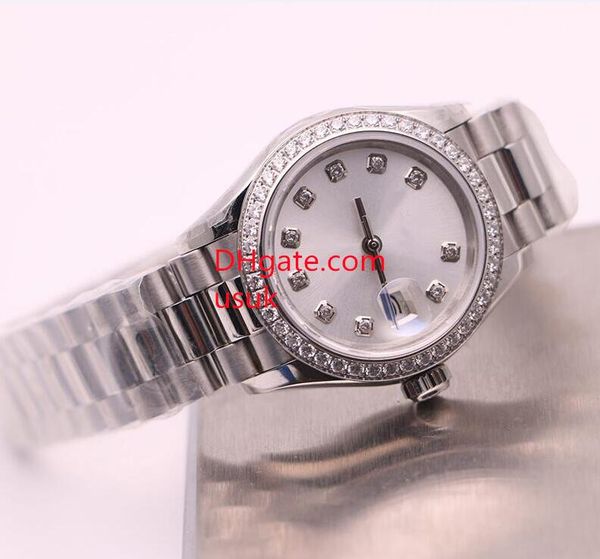 women watch lady size 26mm white dial date girl gifts sapphire glass wristwatch automatic mechanical movement stainless fashion watches, Slivery;brown
women watch lady size 26mm white dial date girl gifts sapphire glass wristwatch automatic mechanical movement stainless fashion watches, Slivery;brown