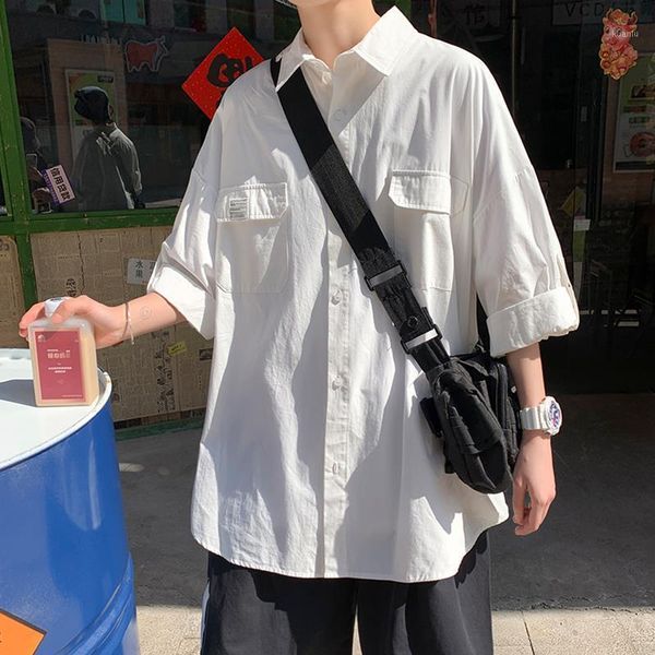 men's casual shirts japanese men cargo shirt white black half sleeve loose summer male trend handsome korean button
men's casual shirts japanese men cargo shirt white black half sleeve loose summer male trend handsome korean button