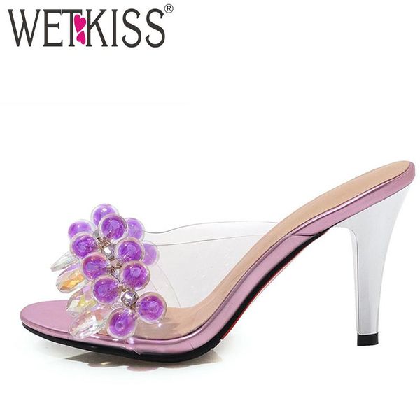 slippers wetkiss plus size 48 high heels woman peep toe footwear transparent pvc slides shoes female mules summer, Black
slippers wetkiss plus size 48 high heels woman peep toe footwear transparent pvc slides shoes female mules summer, Black