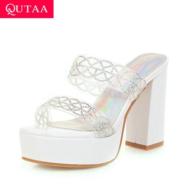 dress shoes qutaa 2021 platform summer ladies pumps slingback pu leather crystal fashion sandals square high heel women size 34-43, Black
dress shoes qutaa 2021 platform summer ladies pumps slingback pu leather crystal fashion sandals square high heel women size 34-43, Black