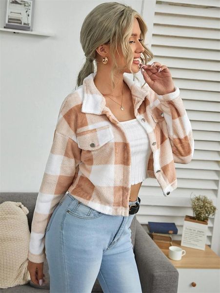 women's jackets women streetwear jacket plaid coat long sleeve lapel neck velvet warm loose casual party street short cardigan, Black;brown
women's jackets women streetwear jacket plaid coat long sleeve lapel neck velvet warm loose casual party street short cardigan, Black;brown