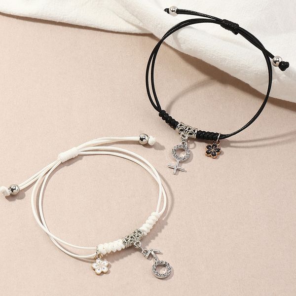 s2357 fashion jewelry lovers bracelet handmade rope woven flower pedant men women couple bracelets 2pcs/set, Golden;silver
s2357 fashion jewelry lovers bracelet handmade rope woven flower pedant men women couple bracelets 2pcs/set, Golden;silver