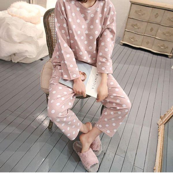 women's tracksuits pajamas sets polka dot printed kawaii nighty sleepwear female casual autumn spring homewear, Gray
women's tracksuits pajamas sets polka dot printed kawaii nighty sleepwear female casual autumn spring homewear, Gray