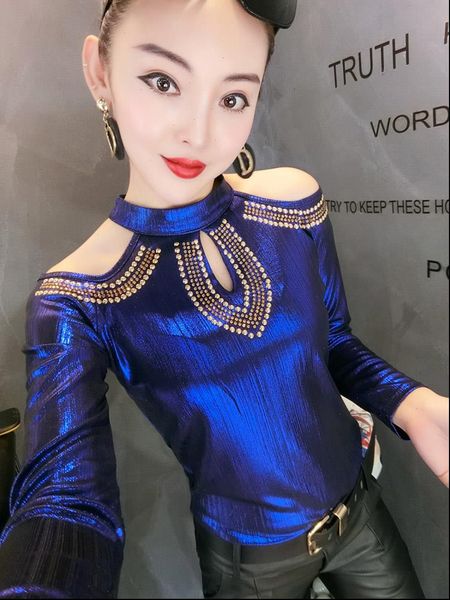 hollow out metallic womens cut shoulder fake leather rivet pullovers female bead work shirt, White
hollow out metallic womens cut shoulder fake leather rivet pullovers female bead work shirt, White