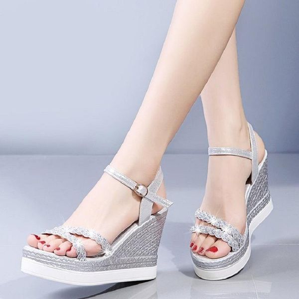 sandals 35-40 ladies platform woman summer shoes for wedge female peep toe high heel fashion weave rhinestone dress shoe, Black
sandals 35-40 ladies platform woman summer shoes for wedge female peep toe high heel fashion weave rhinestone dress shoe, Black